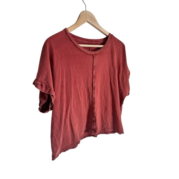 American Eagle Women's Crop Top Short Sleeve T-Shirt Washed Red Size XS - Picture 2 of 5